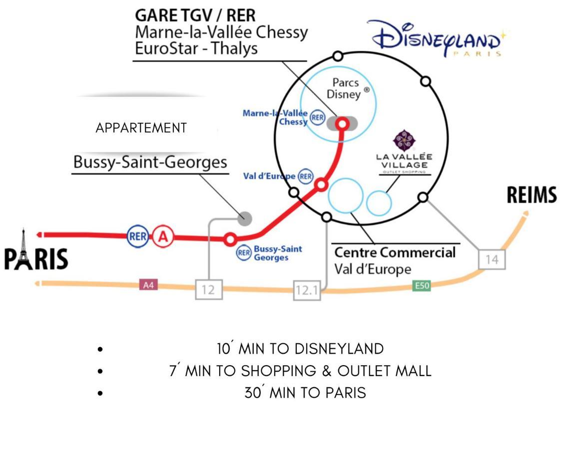 Top Location Apartment 10 Min Disneyland بوسي سان جورْج المظهر الخارجي الصورة